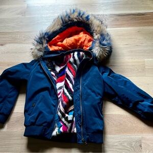 Jacket with Raccoon Fur Hood Size Small